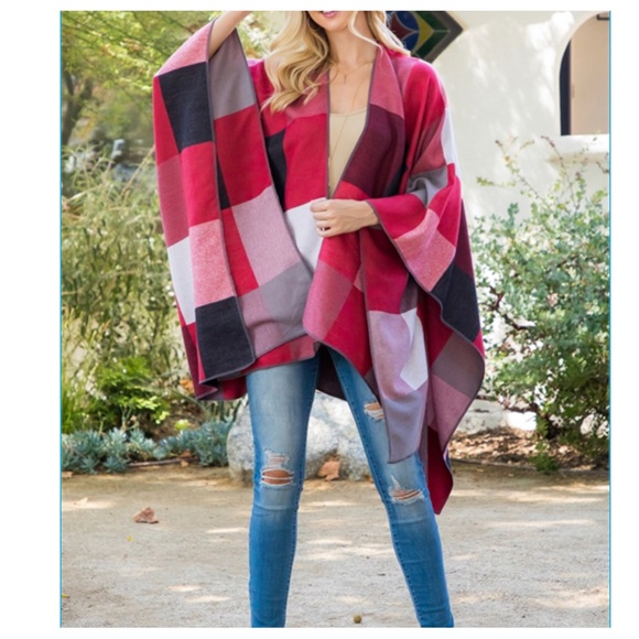 Boho Fabulous Oversized Wrap Poncho Shawl - Picture 6 of 6